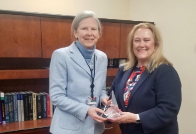 Deb Boedicker received the Chester S. Keefer, MD Society award from Dean Karen Antman, MD at the Boston University Chobanian & Avedisian School of Medicine on behalf of Mackenzie’s Mission.